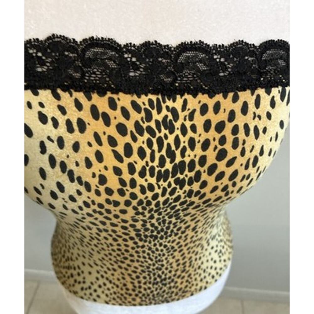 Y2K XOXO Animal Print Lace Trim Cami Top Cheetah Club Mob Wife Brown VTG RARE S - Picture 4 of 16